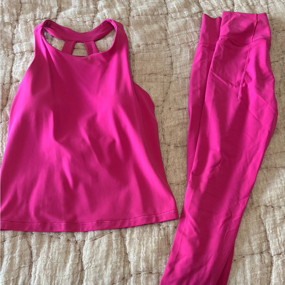 Athleta Transcend Legging & Built-in-Bra Tank set, Size M, Like New—Never Worn